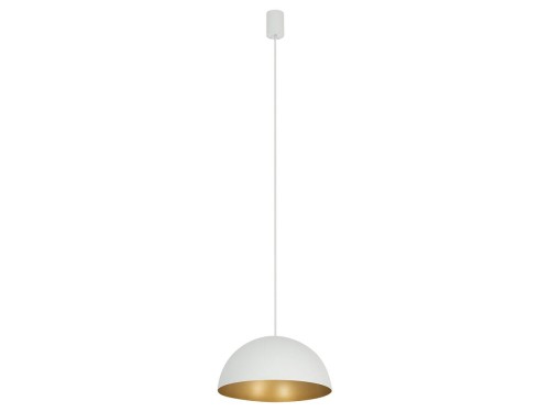 Lampa sufitowa wisząca Industrialna Loft HEMISPHERE SUPER S WHITE/GOLD 10701 NOWODVORSKI Lighting GX53 33cm oświetleniowa żyrandol nowoczesna metal do Kuchni Jadalni nad stół blat wyspę biało-złota biały satynowe złoto zwis Inspiracje Premium