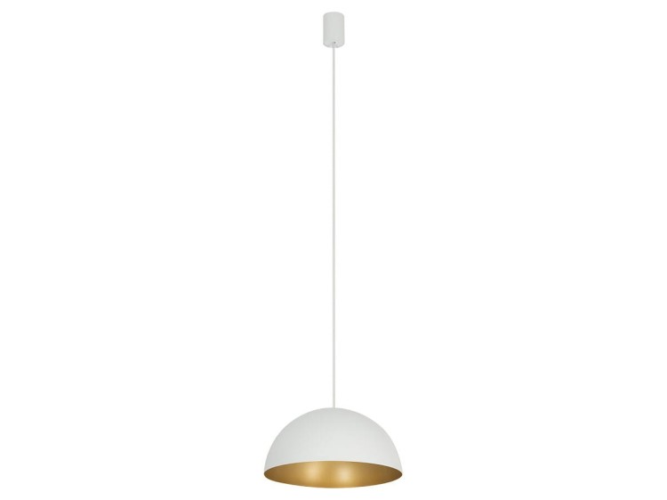 Lampa sufitowa wisząca Industrialna Loft HEMISPHERE SUPER S WHITE/GOLD 10701 NOWODVORSKI Lighting GX53 33cm oświetleniowa żyrandol nowoczesna metal do Kuchni Jadalni nad stół blat wyspę biało-złota biały satynowe złoto zwis Inspiracje Premium