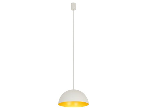 Lampa sufitowa wisząca Industrialna Loft HEMISPHERE SUPER S WHITE/GOLD 10701 NOWODVORSKI Lighting GX53 33cm oświetleniowa żyrandol nowoczesna metal do Kuchni Jadalni nad stół blat wyspę biało-złota biały satynowe złoto zwis Inspiracje Premium