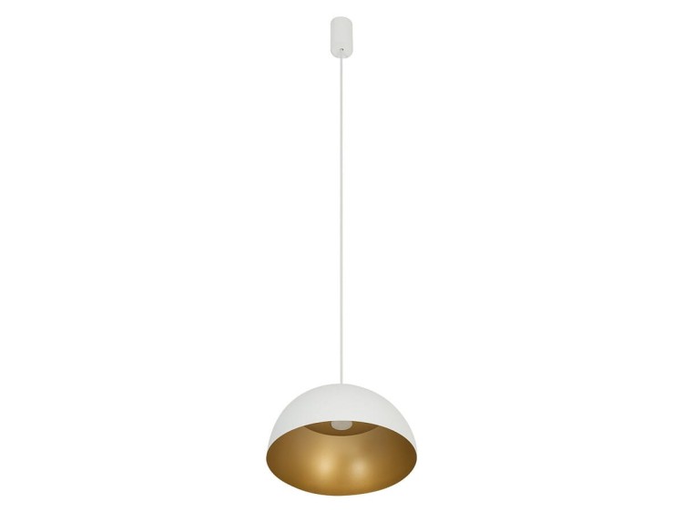 Lampa sufitowa wisząca Industrialna Loft HEMISPHERE SUPER S WHITE/GOLD 10701 NOWODVORSKI Lighting GX53 33cm oświetleniowa żyrandol nowoczesna metal do Kuchni Jadalni nad stół blat wyspę biało-złota biały satynowe złoto zwis Inspiracje Premium