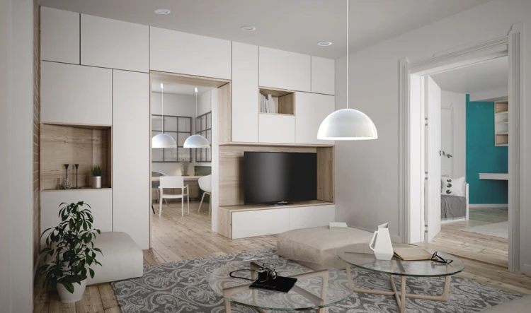 Lampa sufitowa wisząca Industrialna Loft HEMISPHERE SUPER L WHITE/GOLD 10700 NOWODVORSKI Lighting 4x GX53 50cm oświetleniowa żyrandol nowoczesna metal do Kuchni Jadalni nad stół blat wyspę biało-złota biały złoty zwis Inspiracje Premium