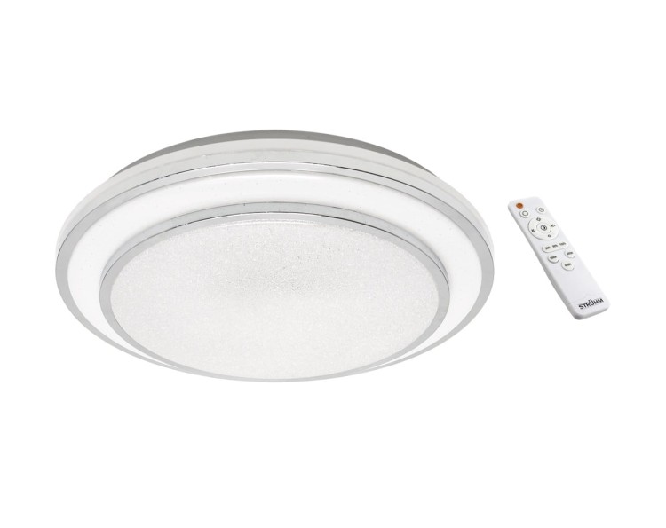Plafoniera Plafon Łazienkowy GLORIA LED C 48W IP44 03727 Struhm Ideus z Pilotem 50cm do łazienki sypialni korytarza jadalni oprawa lampa sufitowa biały srebrny