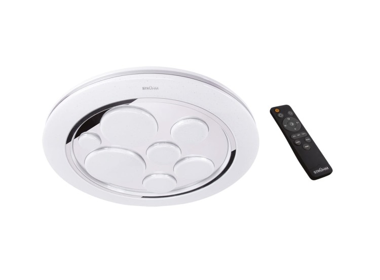 Plafoniera Plafon Łazienkowy DROPS LED C 24W IP44 03865 Struhm Ideus z Pilotem 39cm do łazienki sypialni korytarza jadalni oprawa lampa sufitowa biały srebrny