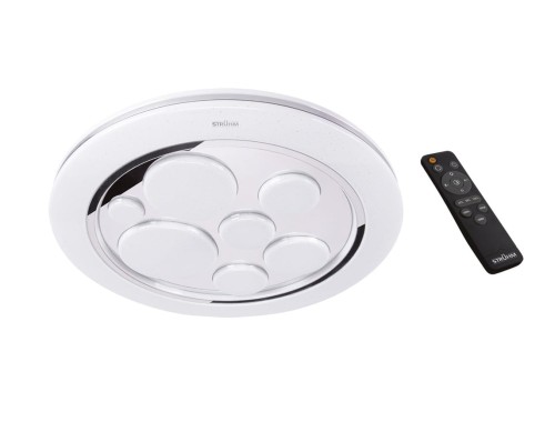 Plafoniera Plafon Łazienkowy DROPS LED C 48W IP44 03866 Struhm Ideus z Pilotem 49cm do łazienki sypialni korytarza jadalni oprawa lampa sufitowa biały srebrny