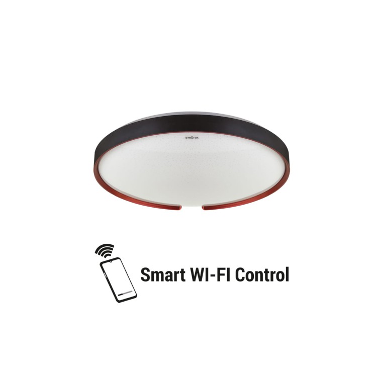 Plafoniera Plafon Łazienkowy ESPERANTO LED C SMART 24W IP44 04076 Struhm Ideus Tuya 40cm do łazienki sypialni korytarza jadalni oprawa lampa sufitowa czarny czarna sterowana telefonem smartfonem Google Home