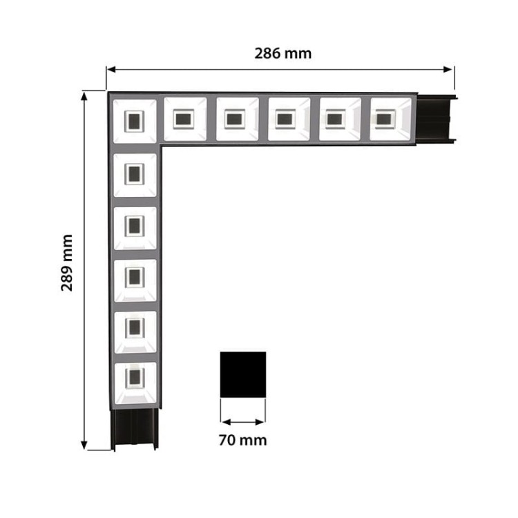 Narożnik Łącznik kątowy L Oprawa kątowa liniowa sufitowa biurowa RAGGIO Led-Pol ORO-RAGGIO-WHITE-LED-L-CONNECT ORO18041 Loft nowoczesna lampa sufitowa oświetleniowa aluminiowa ze zintegrowanym źródłem światła biała biały Inspiracje Premium