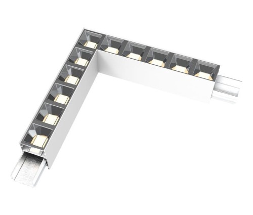 Narożnik Łącznik kątowy L Oprawa kątowa liniowa sufitowa biurowa RAGGIO Led-Pol ORO-RAGGIO-WHITE-LED-L-CONNECT ORO18041 Loft nowoczesna lampa sufitowa oświetleniowa aluminiowa ze zintegrowanym źródłem światła biała biały Inspiracje Premium