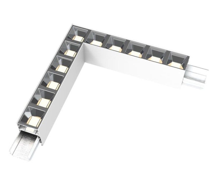 Narożnik Łącznik kątowy L Oprawa kątowa liniowa sufitowa biurowa RAGGIO Led-Pol ORO-RAGGIO-WHITE-LED-L-CONNECT ORO18041 Loft nowoczesna lampa sufitowa oświetleniowa aluminiowa ze zintegrowanym źródłem światła biała biały Inspiracje Premium