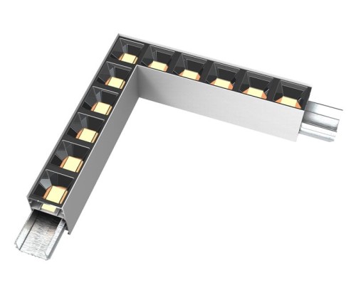 Narożnik Łącznik kątowy L Oprawa kątowa liniowa sufitowa biurowa RAGGIO Led-Pol ORO-RAGGIO-SILVER-LED-L-CONNECT ORO18042 Loft nowoczesna lampa sufitowa oświetleniowa aluminiowa ze zintegrowanym źródłem światła szara szary srebrna Inspiracje Premium
