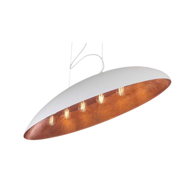 Lampa sufitowa wisząca Industrialna Loft CANOE WHITE GOLD V 7927 NOWODVORSKI Lighting E27 x5 oświetleniowa żyrandol nowoczesna do Kuchni Jadalni nad stół blat wyspę biało-złota zwis Inspiracje Premium
