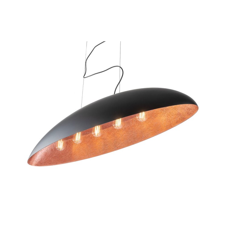 Lampa sufitowa wisząca Industrialna Loft CANOE BLACK GOLD V 7926 NOWODVORSKI Lighting E27 x5 oświetleniowa żyrandol nowoczesna do Kuchni Jadalni nad stół blat wyspę czarno-złota zwis Inspiracje Premium