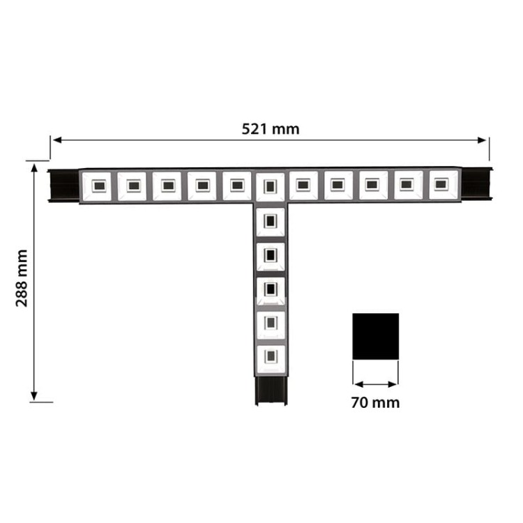 Łącznik T Oprawa liniowa sufitowa biurowa RAGGIO Led-Pol ORO-RAGGIO-WHITE-LED-T-CONNECT ORO18044 Loft nowoczesna lampa sufitowa oświetleniowa aluminiowa ze zintegrowanym źródłem światła biała biały Inspiracje Premium