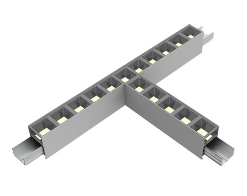 Łącznik T Oprawa liniowa sufitowa biurowa RAGGIO Led-Pol ORO-RAGGIO-SILVER-LED-T-CONNECT ORO18045 Loft nowoczesna lampa sufitowa oświetleniowa aluminiowa ze zintegrowanym źródłem światła szara szary srebrna srebrny Inspiracje Premium