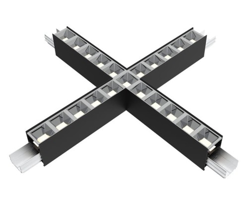 Narożnik Łącznik krzyżowy X Oprawa krzyżowa liniowa sufitowa biurowa RAGGIO Led-Pol ORO-RAGGIO-BLACK-LED-X-CONNECT ORO18049 Loft nowoczesna lampa sufitowa oświetleniowa aluminiowa ze zintegrowanym źródłem światła czarna czarny Inspiracje Premium