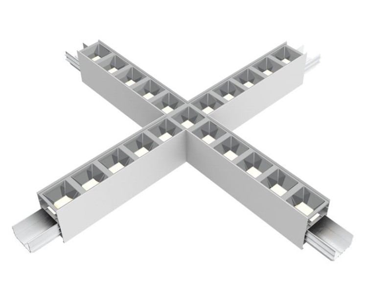 Narożnik Łącznik krzyżowy X Oprawa krzyżowa liniowa sufitowa biurowa RAGGIO Led-Pol ORO-RAGGIO-WHITE-LED-X-CONNECT ORO18047 Loft nowoczesna lampa sufitowa oświetleniowa aluminiowa ze zintegrowanym źródłem światła biała biały Inspiracje Premium