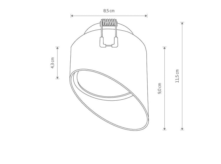 Lampa sufitowa podtynkowa HVAR CG BLACK 10487 NOWODVORSKI Lighting GX53 8,5 cm Spot oświetleniowa nowoczesna sufitowa metal czarna do regipsu Inspiracje Premium