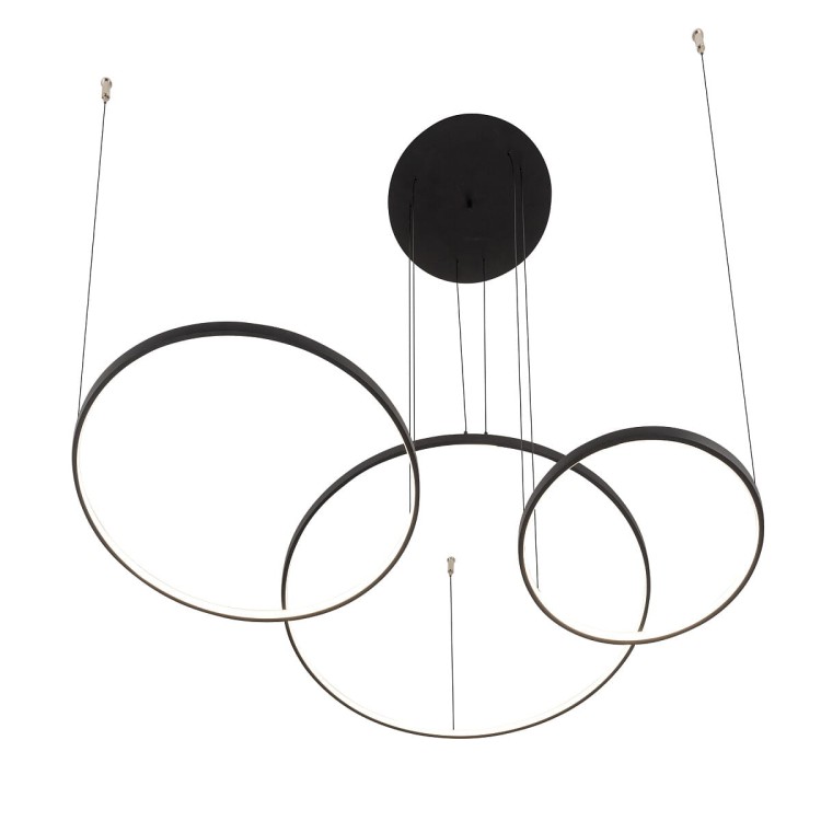 Lampa sufitowa wisząca Industrialna Loft CIRCOLO LED SH-60/45/30 10867 NOWODVORSKI Lighting 4000K 45W oświetleniowa żyrandol nowoczesna metal z trzech kół okręgów czarna czarny zwis Inspiracje Premium