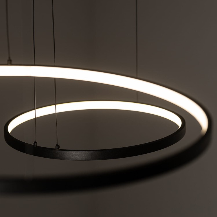 Lampa sufitowa wisząca Industrialna Loft CIRCOLO LED SH-60/45/30 10867 NOWODVORSKI Lighting 4000K 45W oświetleniowa żyrandol nowoczesna metal z trzech kół okręgów czarna czarny zwis Inspiracje Premium