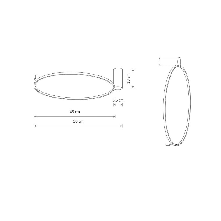 Lampa ścienna kinkiet CIRCOLO LED S CH-45 10930 NOWODVORSKI Lighting 18W 4000K 45cm Industrialna Loft oprawa oświetleniowa nowoczesny dekoracyjny koło okrąg metalowy czarna czarny Inspiracje Premium