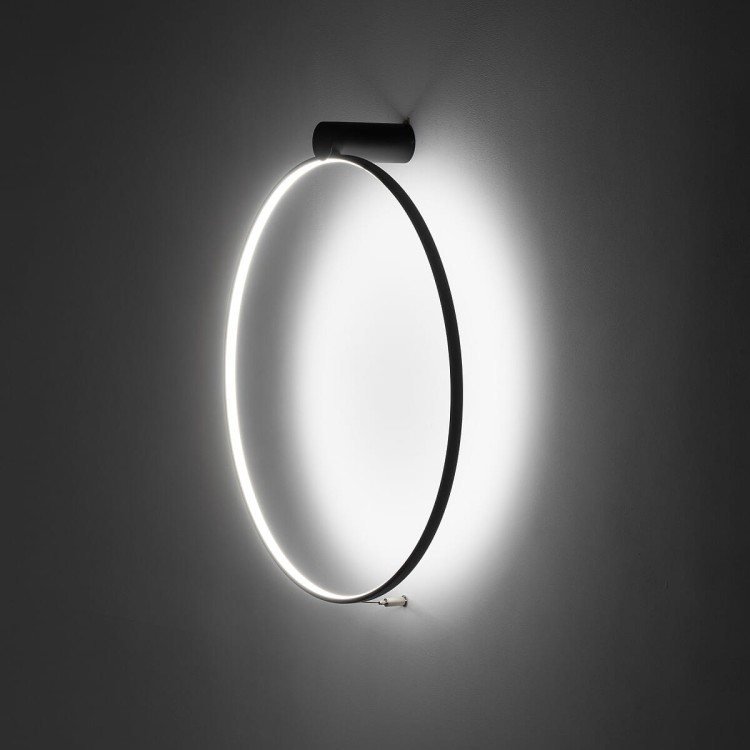 Lampa ścienna kinkiet CIRCOLO LED M CH-60 10865 NOWODVORSKI Lighting 21W 4000K 60cm Industrialna Loft oprawa oświetleniowa nowoczesny dekoracyjny koło okrąg metalowy czarna czarny Inspiracje Premium