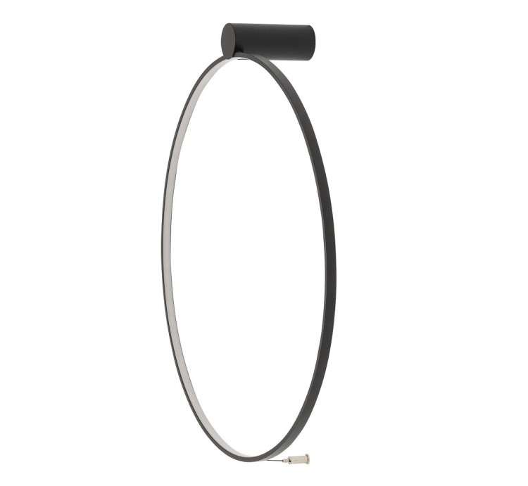 Lampa ścienna kinkiet CIRCOLO LED M CH-60 10815 NOWODVORSKI Lighting 21W 3000K 60cm Industrialna Loft oprawa oświetleniowa nowoczesny dekoracyjny koło okrąg metalowy czarna czarny Inspiracje Premium