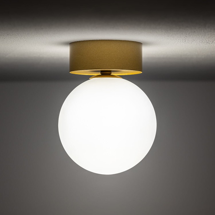 Lampa sufitowa Loft KIER S GOLD 10623 NOWODVORSKI Lighting G9 nowoczesna oprawa oświetleniowa kula biała plafon biało-złoty złota metal szkło Inspiracje Premium