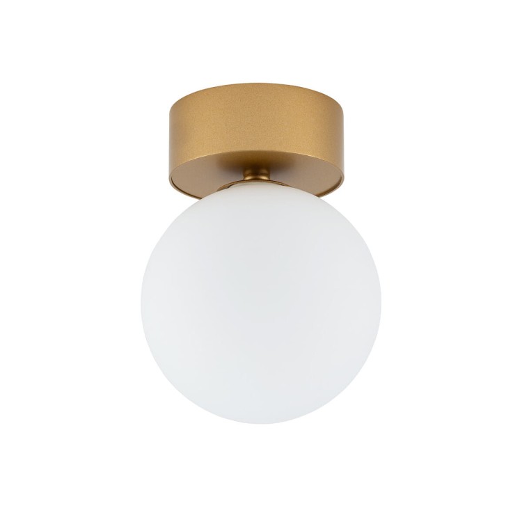 Lampa sufitowa Loft KIER S GOLD 10623 NOWODVORSKI Lighting G9 nowoczesna oprawa oświetleniowa kula biała plafon biało-złoty złota metal szkło Inspiracje Premium