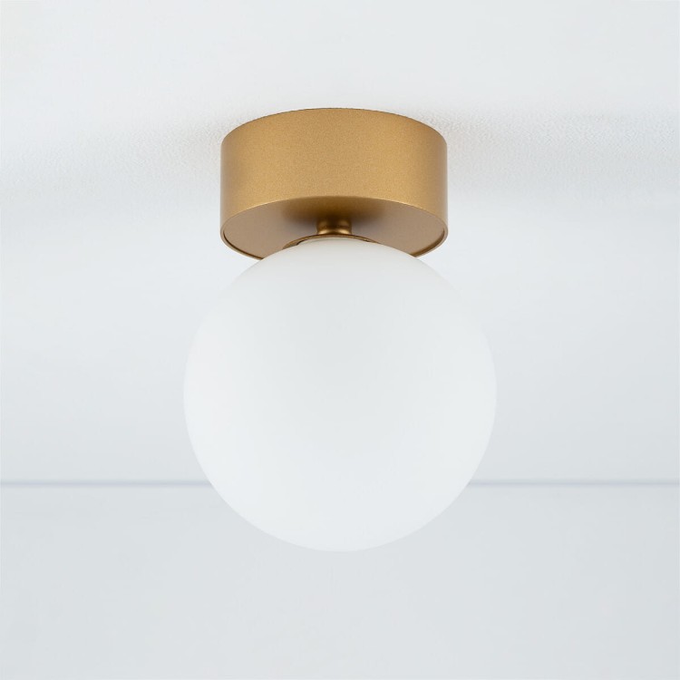 Lampa sufitowa Loft KIER S GOLD 10623 NOWODVORSKI Lighting G9 nowoczesna oprawa oświetleniowa kula biała plafon biało-złoty złota metal szkło Inspiracje Premium