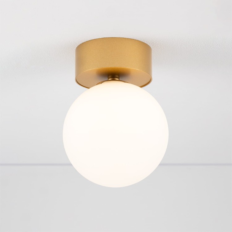 Lampa sufitowa Loft KIER S GOLD 10623 NOWODVORSKI Lighting G9 nowoczesna oprawa oświetleniowa kula biała plafon biało-złoty złota metal szkło Inspiracje Premium