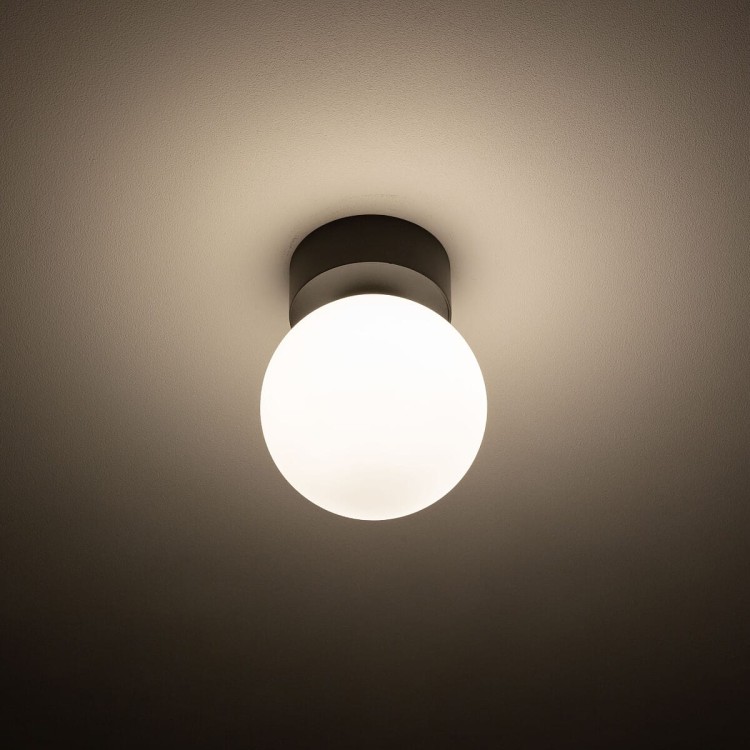 Lampa sufitowa Loft KIER I S 10302 NOWODVORSKI Lighting G9 nowoczesna oprawa oświetleniowa kula biała plafon czarno-biały czarna metal szkło Inspiracje Premium