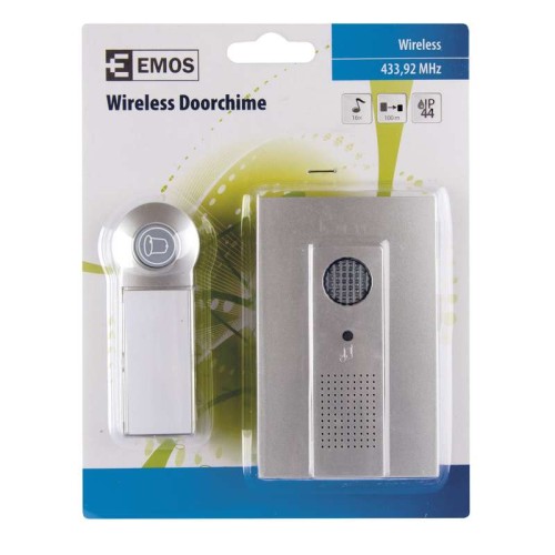 Dzwonek bezprzewodowy DC P5712 Emos 100m z Self-Learning Srebrny