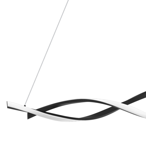 Lampa sufitowa wisząca fale Industrialna Loft GRANT BLACK 38W LED ML8609 Milagro 4000K 100cm nowoczesna oprawa oświetleniowa wyginana metal żyrandol czarny czarna zwis Inspiracje Premium