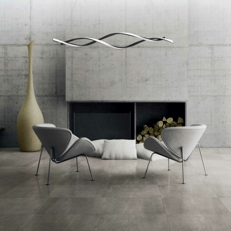 Lampa sufitowa wisząca fale Industrialna Loft GRANT BLACK 38W LED ML8609 Milagro 4000K 100cm nowoczesna oprawa oświetleniowa wyginana metal żyrandol czarny czarna zwis Inspiracje Premium