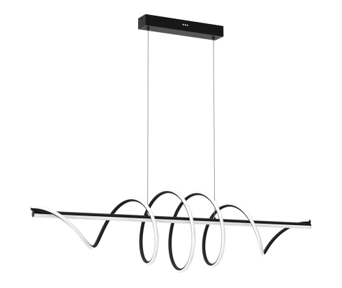Lampa sufitowa wisząca fale Industrialna Loft TWIST BLACK 90W LED ML8608 Milagro 4000K 111cm nowoczesna oprawa oświetleniowa wyginana metal żyrandol czarny czarna zwis Inspiracje Premium