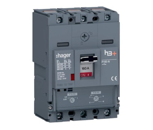 Wyłącznik mocy MCCB h3+ P160 3P 160A HHS160DC Hager 25kA TM