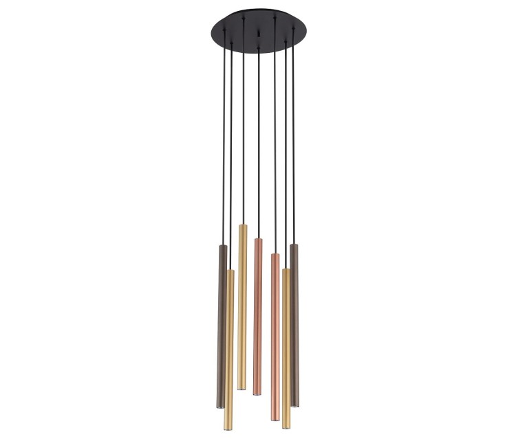 Lampa sufitowa wisząca żyrandol punktowa Industrialna LASER MULTICOLOUR VII 10704 NOWODVORSKI Lighting G9 Loft nowoczesna oprawa oświetleniowa nad stół blat wyspę tuba zwis Inspiracje Premium multikolor