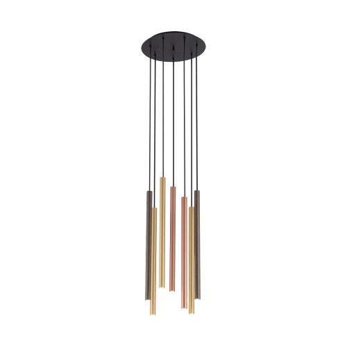 Lampa sufitowa wisząca żyrandol punktowa Industrialna LASER MULTICOLOUR VII 10704 NOWODVORSKI Lighting G9 Loft nowoczesna oprawa oświetleniowa nad stół blat wyspę tuba zwis Inspiracje Premium multikolor