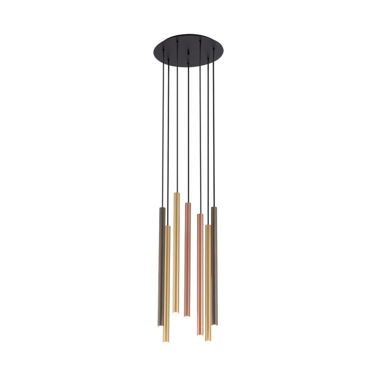 Lampa sufitowa wisząca żyrandol punktowa Industrialna LASER MULTICOLOUR VII 10704 NOWODVORSKI Lighting G9 Loft nowoczesna oprawa oświetleniowa nad stół blat wyspę tuba zwis Inspiracje Premium multikolor