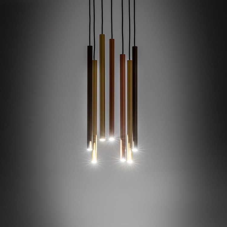 Lampa sufitowa wisząca żyrandol punktowa Industrialna LASER MULTICOLOUR VII 10704 NOWODVORSKI Lighting G9 Loft nowoczesna oprawa oświetleniowa nad stół blat wyspę tuba zwis Inspiracje Premium multikolor