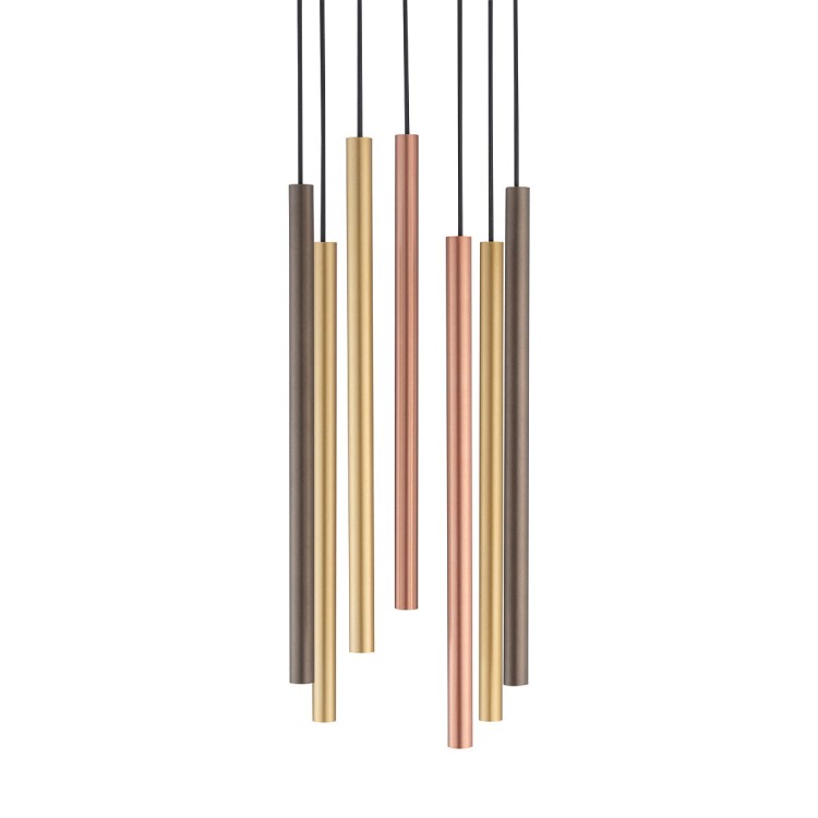 Lampa sufitowa wisząca żyrandol punktowa Industrialna LASER MULTICOLOUR VII 10704 NOWODVORSKI Lighting G9 Loft nowoczesna oprawa oświetleniowa nad stół blat wyspę tuba zwis Inspiracje Premium multikolor