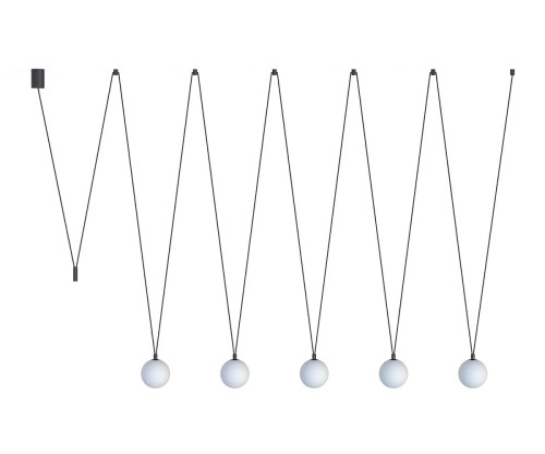 Lampa sufitowa wisząca Industrialna Loft SLING V 10355 NOWODVORSKI Lighting 5x G9 nowoczesna oprawa oświetleniowa kula kule białe metal żyrandol czarna pięciokrotna zwis Inspiracje Premium