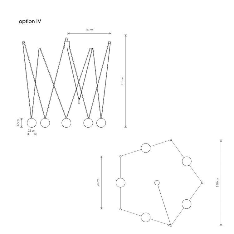 Lampa sufitowa wisząca Industrialna Loft SLING V 10355 NOWODVORSKI Lighting 5x G9 nowoczesna oprawa oświetleniowa kula kule białe metal żyrandol czarna pięciokrotna zwis Inspiracje Premium