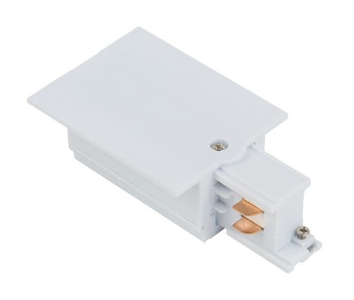 Końcówka zasilająca lewa do Szynoprzewodu Szyny CTLS RECESSED POWER END CAP LEFT WHITE PE-L 8234 NOWODVORSKI Lighting Loft nowoczesna trójfazowa 3 fazowa 3F sufitowy ścienny oświetlenie szynowe listwa podtynkowa 230V biała Inspiracje Premium