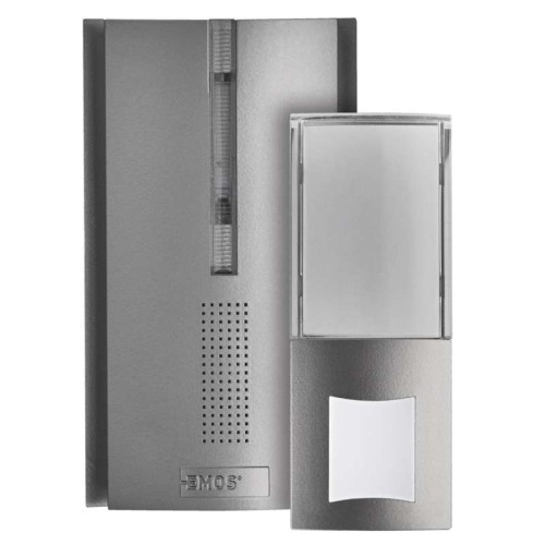 Dzwonek bezprzewodowy P5763 Emos 120m z Self-Learning Repeater Srebrny