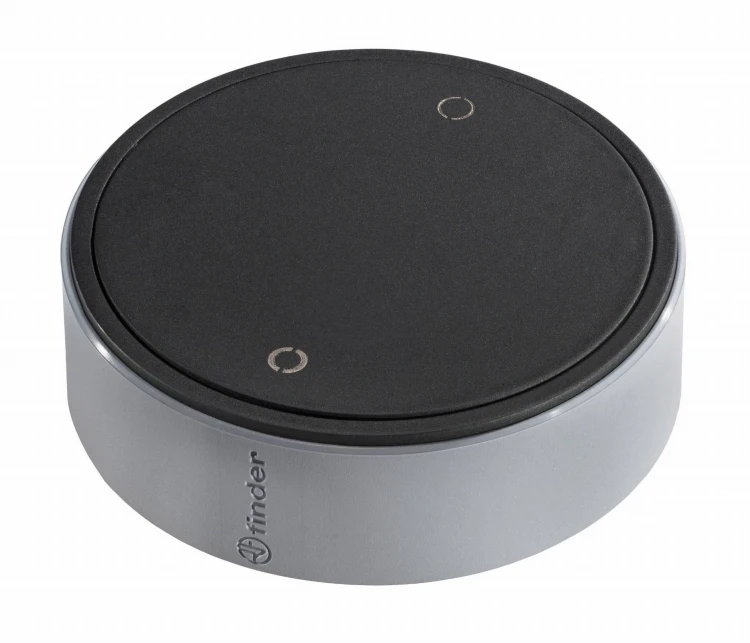 Przycisk bezprzewodowy 2-kanałowy 1Y.13.B12 Finder YESLY BLISS BEYON Bluetooth do sterownia światłem i urządzeniami Kompatybilny z Amazon Alexa Google Home dwukanałowy dwa kanały czarny