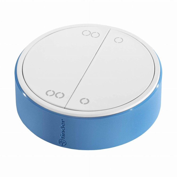 Przycisk bezprzewodowy 4-kanałowy 1Y.13.B20 Finder YESLY BLISS BEYON Bluetooth do sterownia światłem i urządzeniami Kompatybilny z Amazon Alexa Google Home czterokanałowy cztery kanały biały