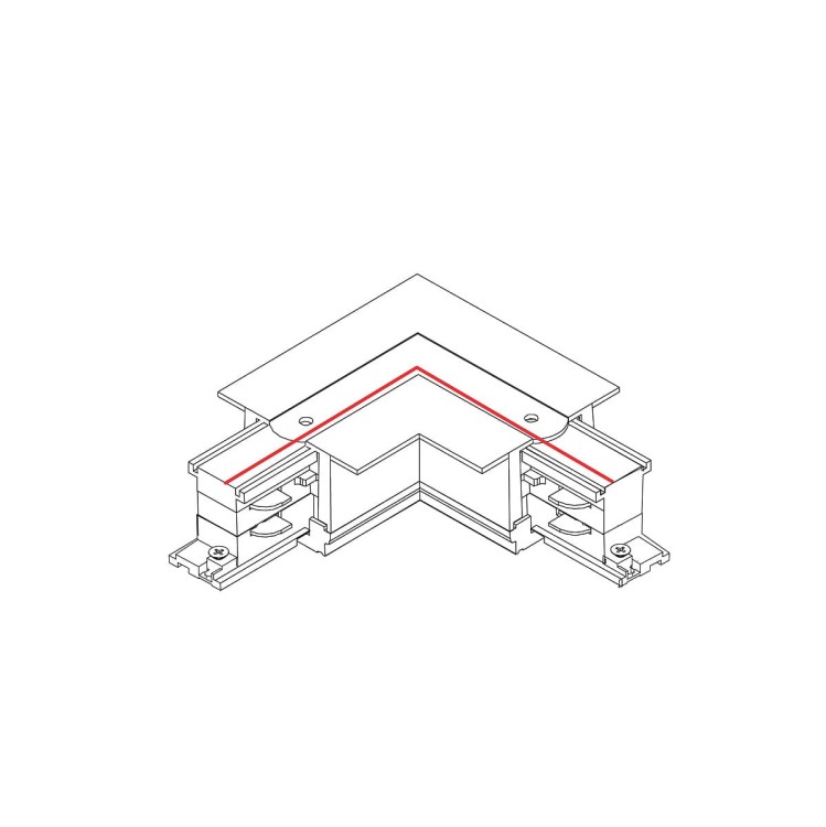Łącznik do szynoprzewodu kątowy L CTLS RECESSED POWER L CONNECTOR RIGHT BLACK L-R 8231 NOWODVORSKI Lighting Loft nowoczesna trójfazowa 3 fazowa 3F sufitowy do oświetlenie szynowe listwa podtynkowa szynoprzewodów złączka kątowa czarny Inspiracje Premium