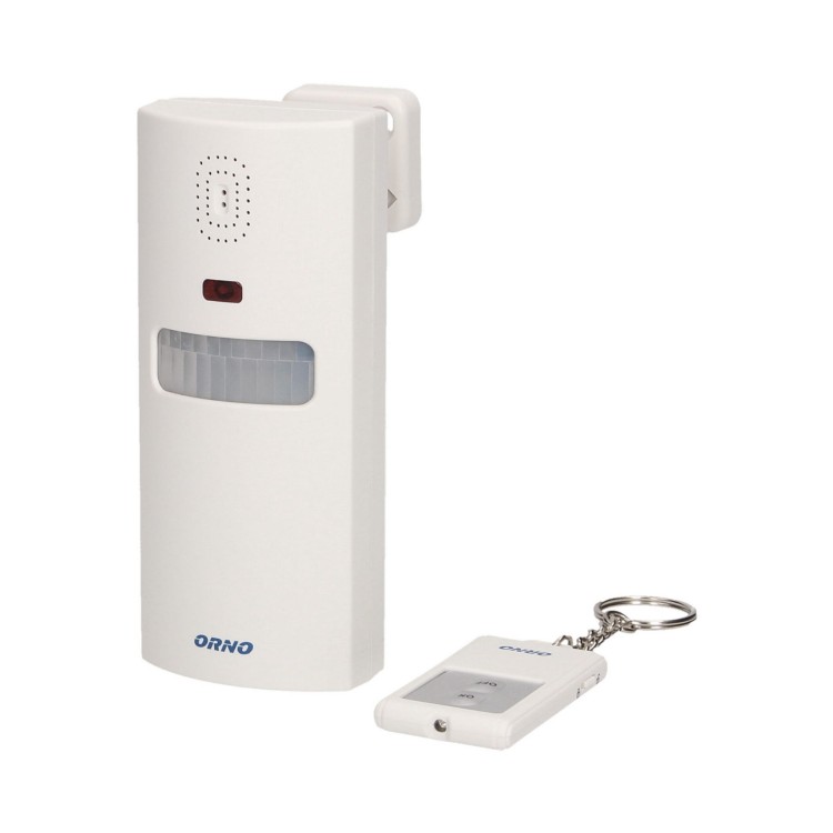 Alarm bezprzewodowy z wbudowaną syreną sterowany pilotem 6m OR-MA-711 Orno bateryjny 3xAA 100dB 100° IP20