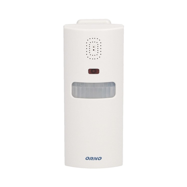 Alarm bezprzewodowy z wbudowaną syreną sterowany pilotem 6m OR-MA-711 Orno bateryjny 3xAA 100dB 100° IP20