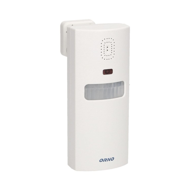 Alarm bezprzewodowy z wbudowaną syreną sterowany pilotem 6m OR-MA-711 Orno bateryjny 3xAA 100dB 100° IP20